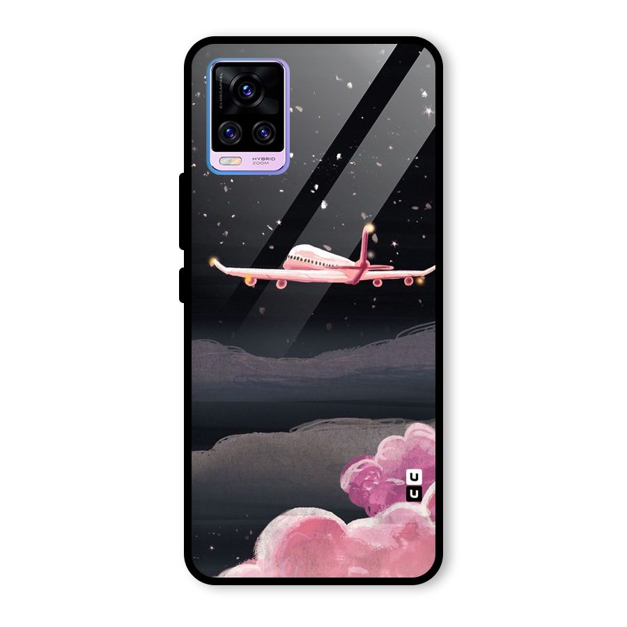 Fly Pink Glass Back Case for Vivo V20 Pro