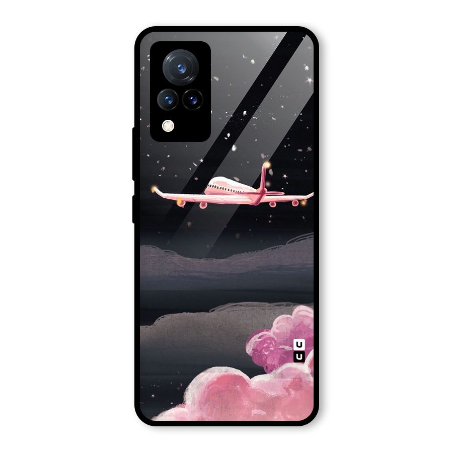 Fly Pink Glass Back Case for Vivo V21 5G