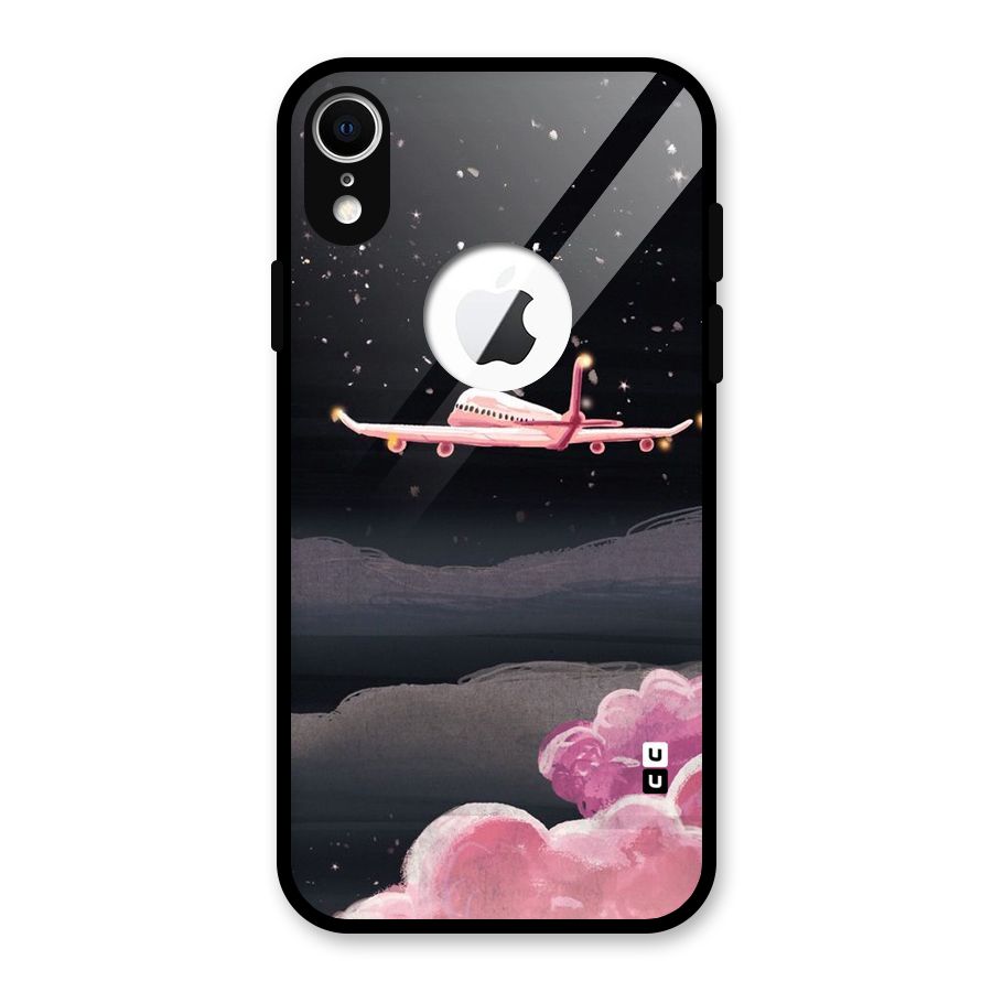 Fly Pink Glass Back Case for iPhone XR Logo Cut