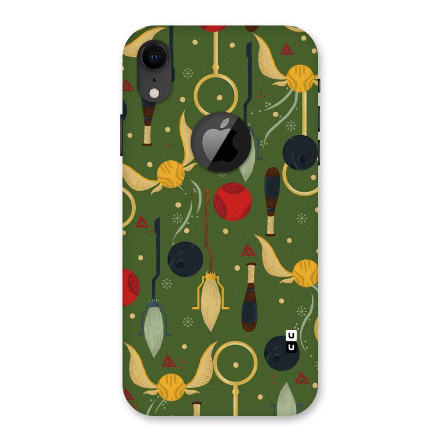 Flying Ball Pattern Back Case for iPhone XR Logo Cut