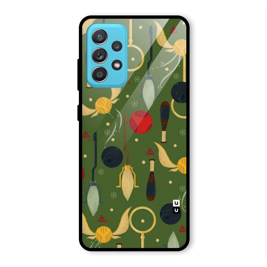 Flying Ball Pattern Glass Back Case for Galaxy A52s 5G