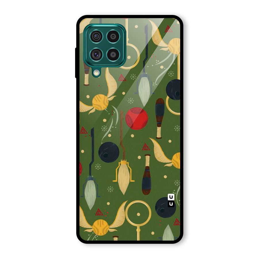 Flying Ball Pattern Glass Back Case for Galaxy F62