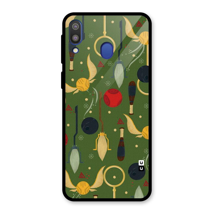 Flying Ball Pattern Glass Back Case for Galaxy M20