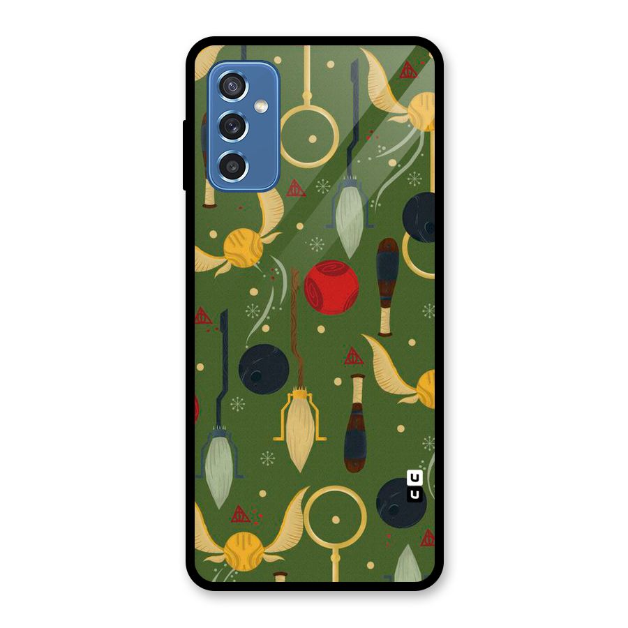 Flying Ball Pattern Glass Back Case for Galaxy M52 5G