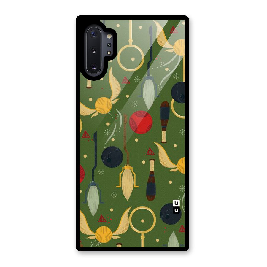 Flying Ball Pattern Glass Back Case for Galaxy Note 10 Plus