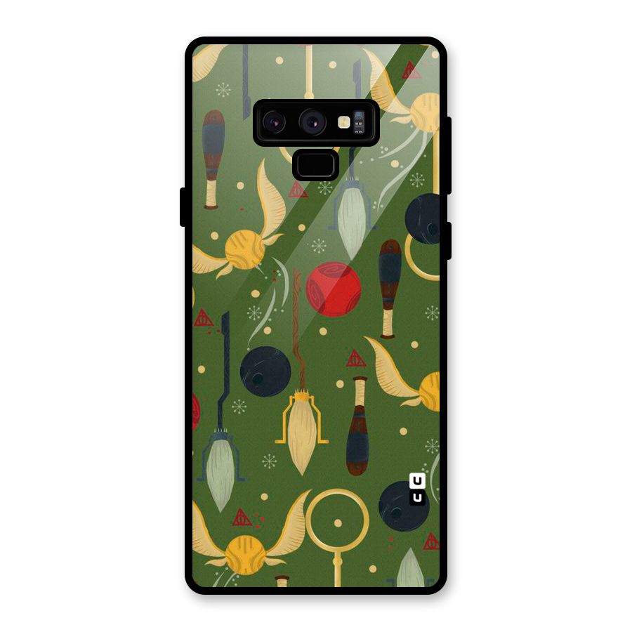 Flying Ball Pattern Glass Back Case for Galaxy Note 9
