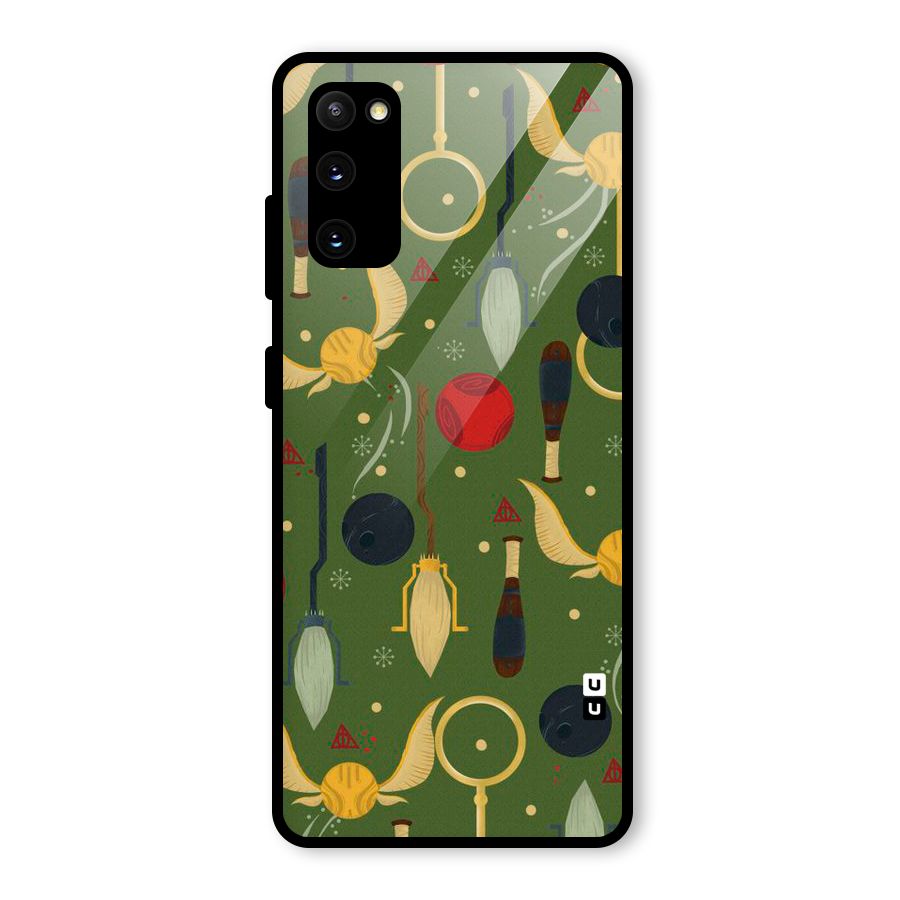 Flying Ball Pattern Glass Back Case for Galaxy S20 FE 5G