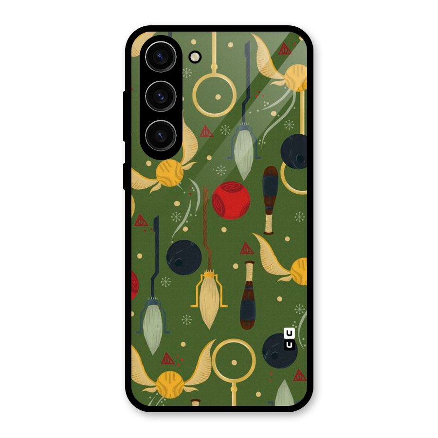 Flying Ball Pattern Glass Back Case for Galaxy S23 Plus