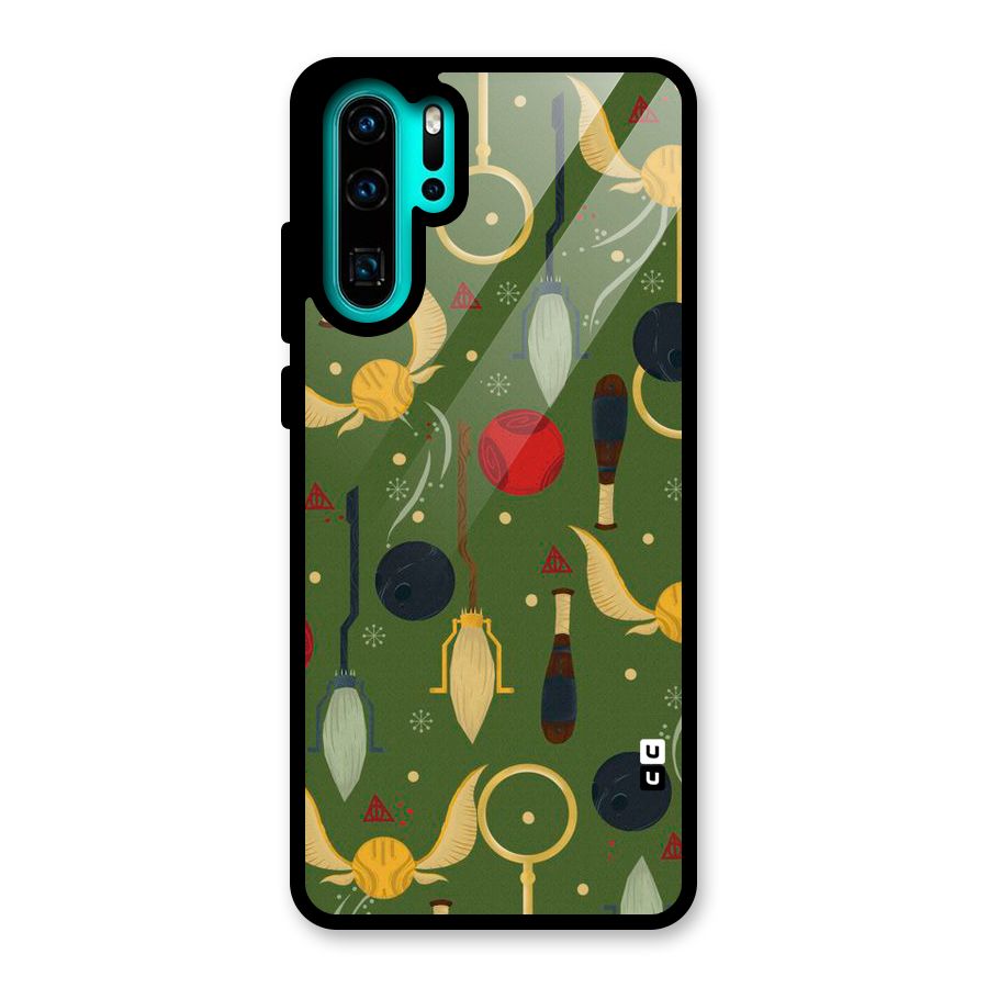 Flying Ball Pattern Glass Back Case for Huawei P30 Pro