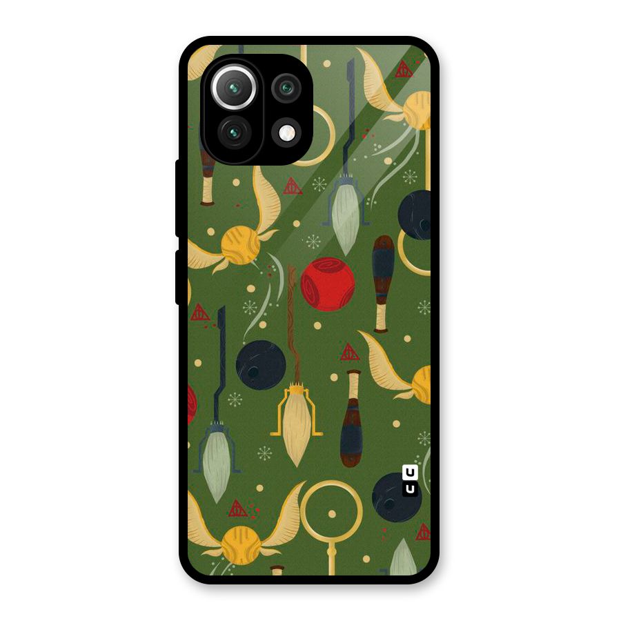 Flying Ball Pattern Glass Back Case for Mi 11 Lite