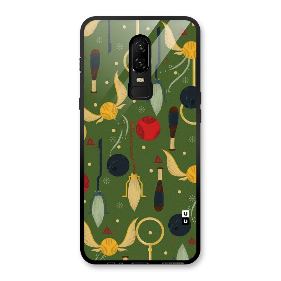 Flying Ball Pattern Glass Back Case for OnePlus 6