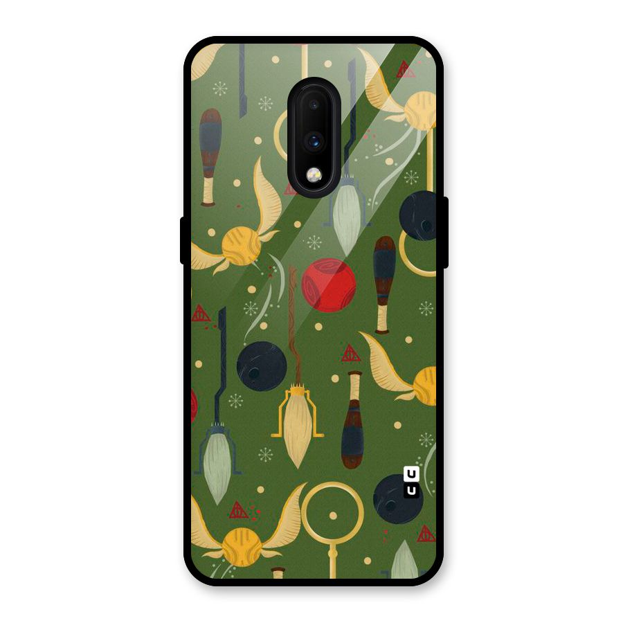 Flying Ball Pattern Glass Back Case for OnePlus 7