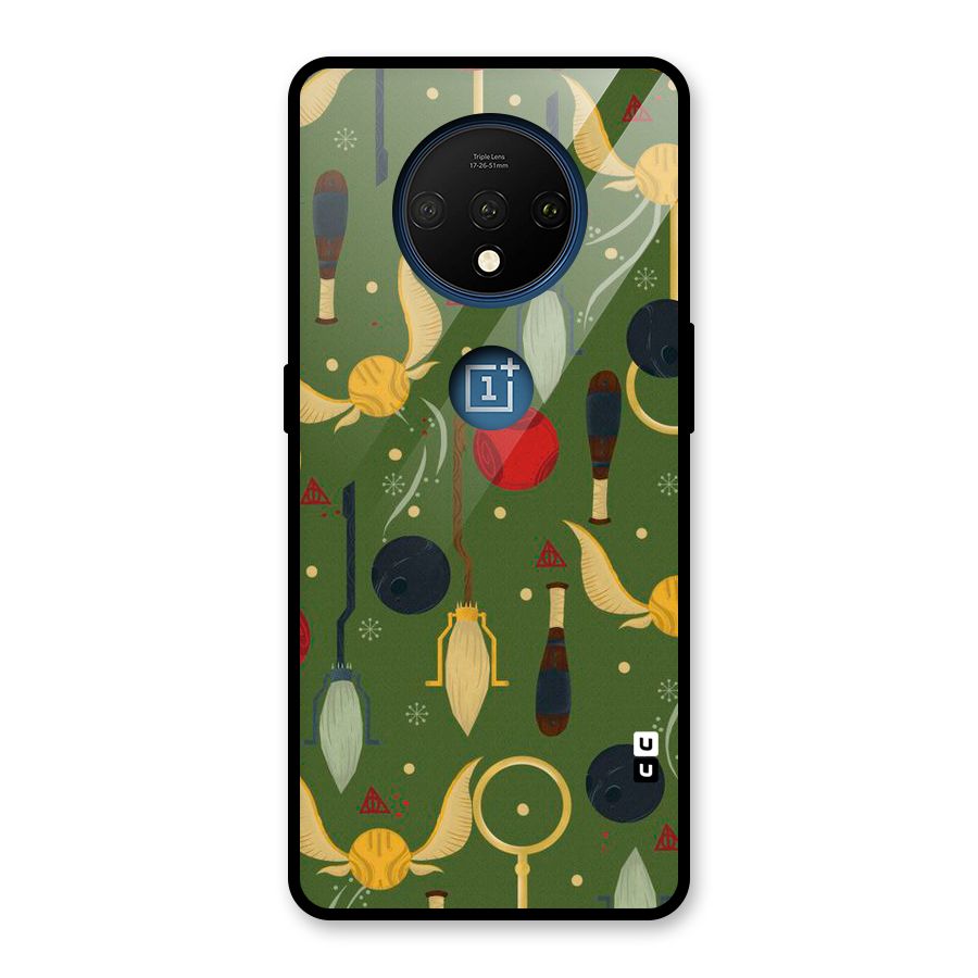 Flying Ball Pattern Glass Back Case for OnePlus 7T