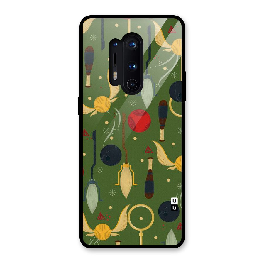 Flying Ball Pattern Glass Back Case for OnePlus 8 Pro
