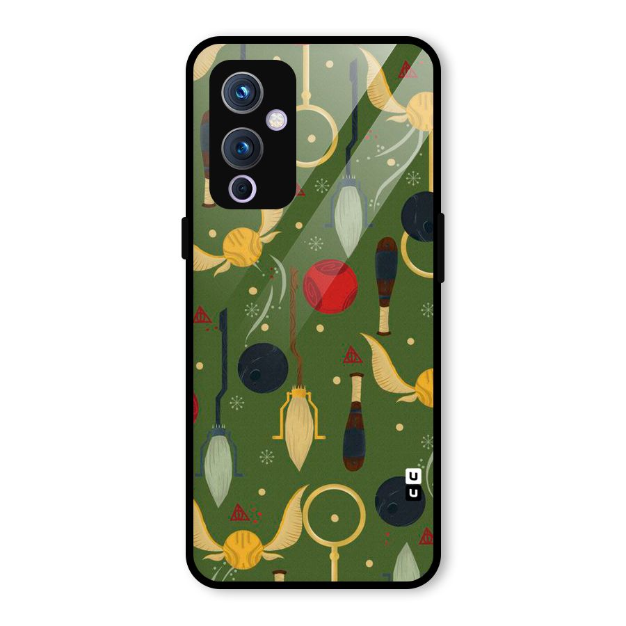Flying Ball Pattern Glass Back Case for OnePlus 9
