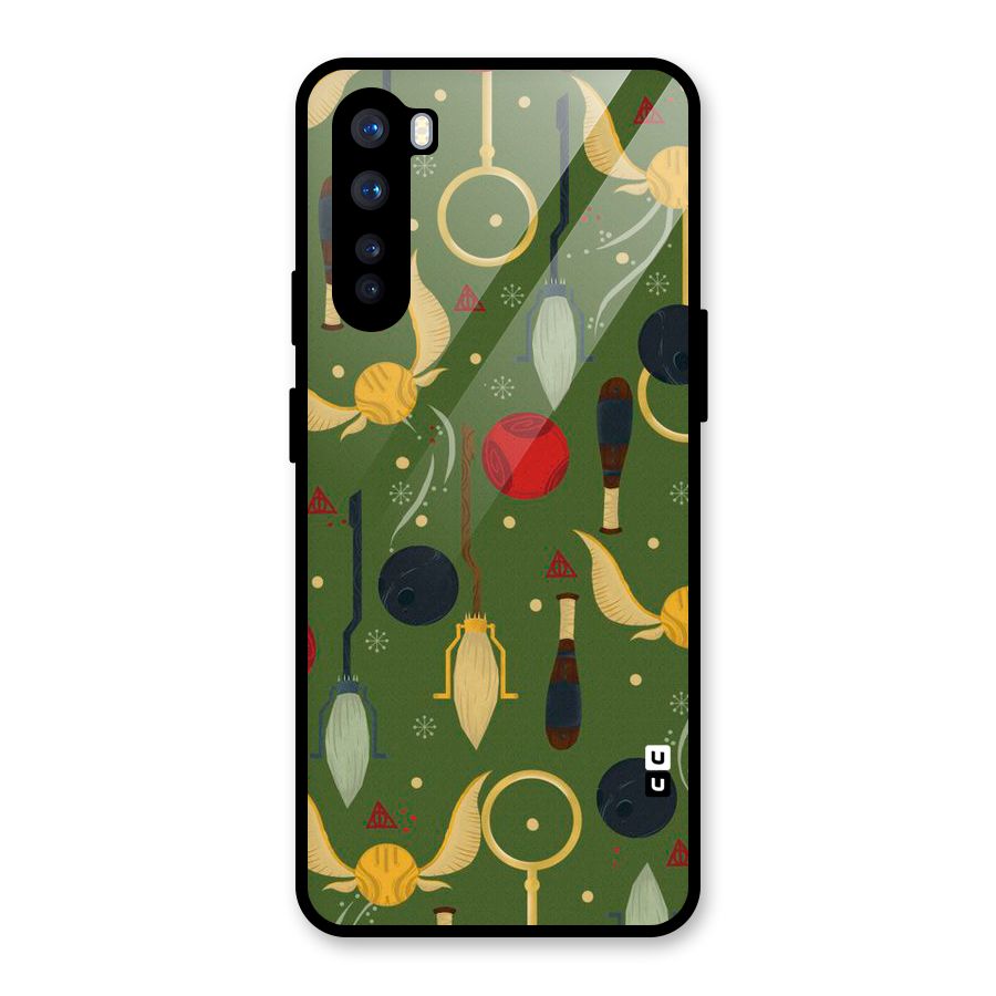 Flying Ball Pattern Glass Back Case for OnePlus Nord