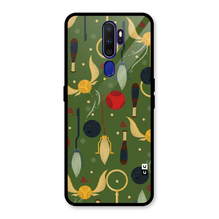 Flying Ball Pattern Glass Back Case for Oppo A9 (2020)
