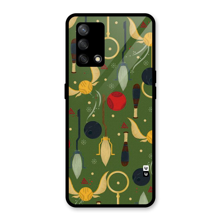 Flying Ball Pattern Glass Back Case for Oppo F19