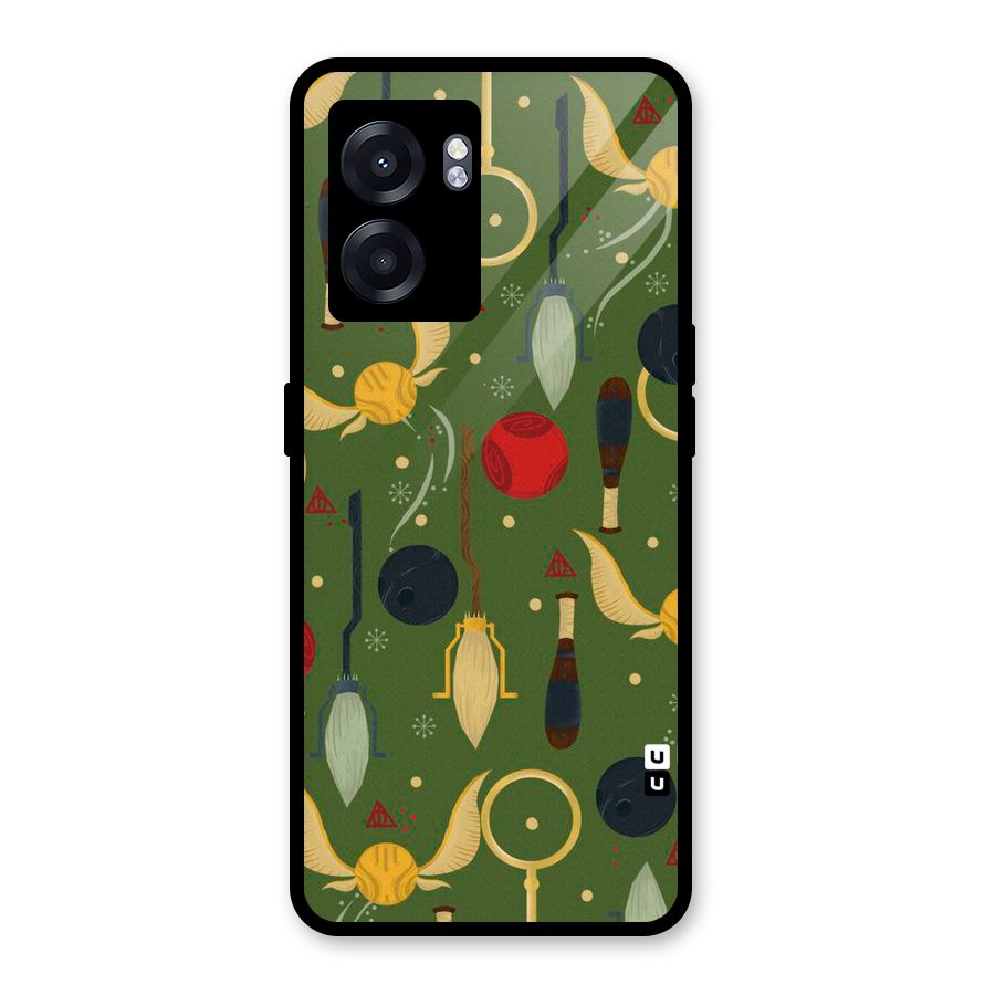 Flying Ball Pattern Glass Back Case for Oppo K10 (5G)