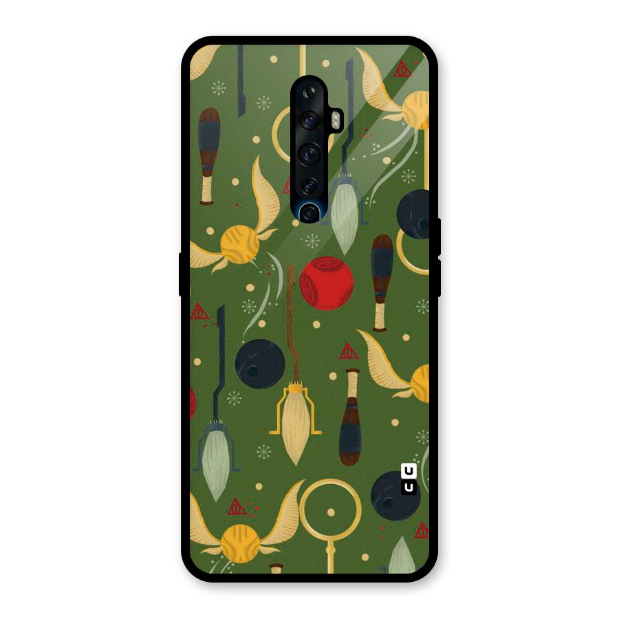Flying Ball Pattern Glass Back Case for Oppo Reno2 F