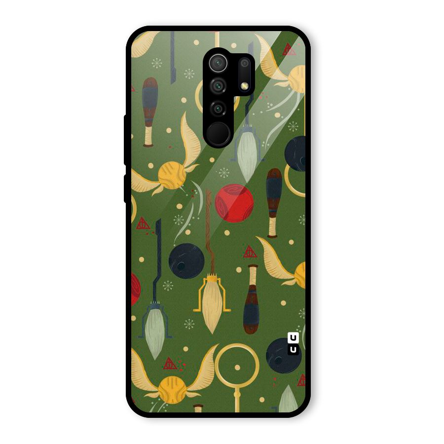 Flying Ball Pattern Glass Back Case for Poco M2