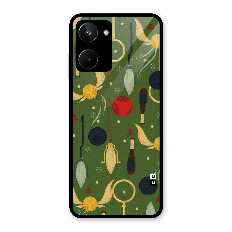 Flying Ball Pattern Glass Back Case for Realme 10