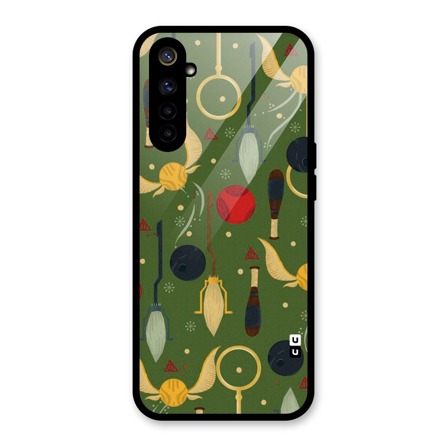 Flying Ball Pattern Glass Back Case for Realme 6