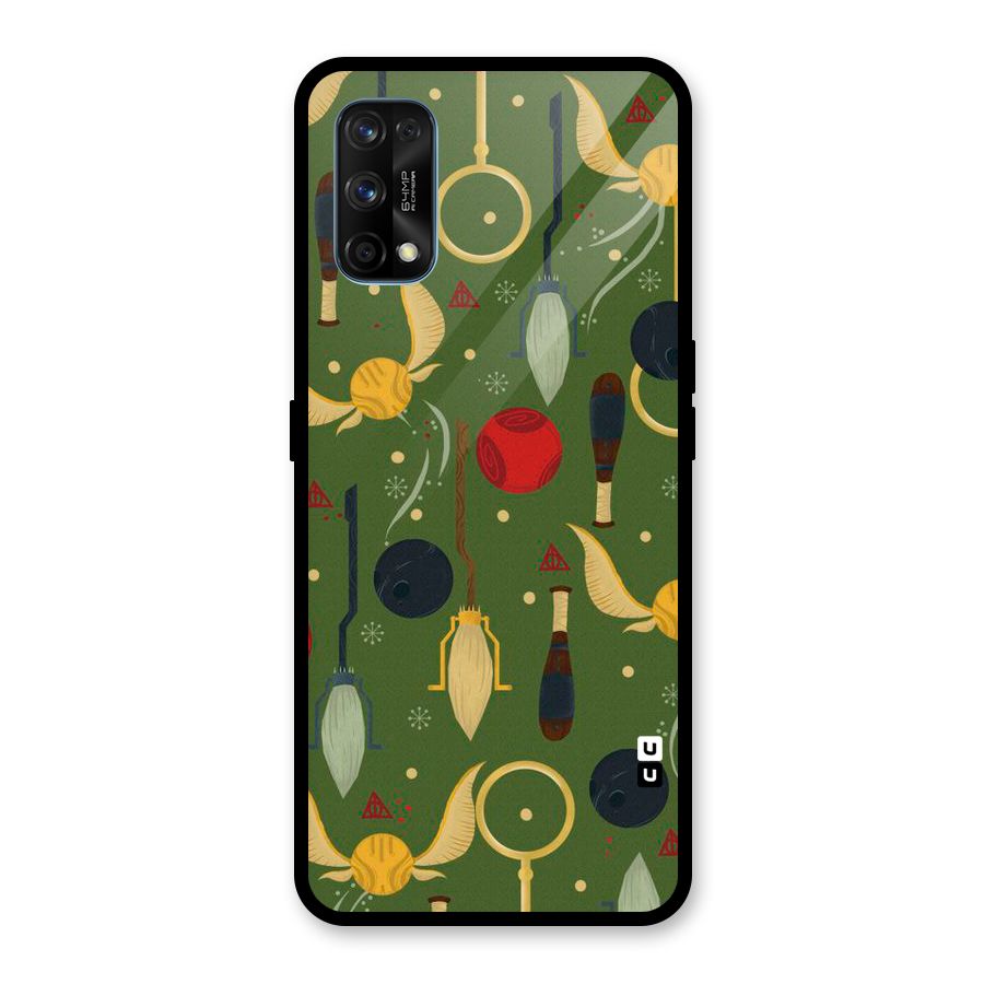 Flying Ball Pattern Glass Back Case for Realme 7 Pro