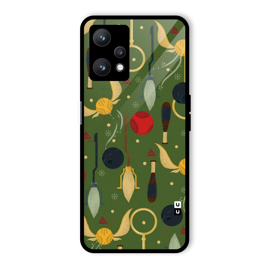 Flying Ball Pattern Glass Back Case for Realme 9 Pro 5G