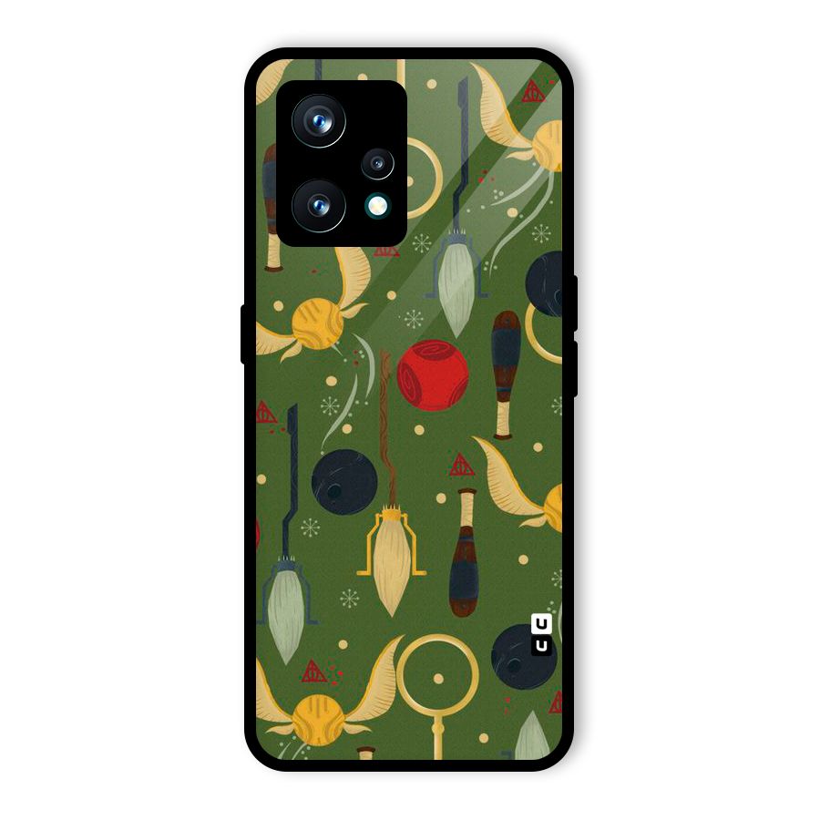 Flying Ball Pattern Glass Back Case for Realme 9 Pro Plus 5G