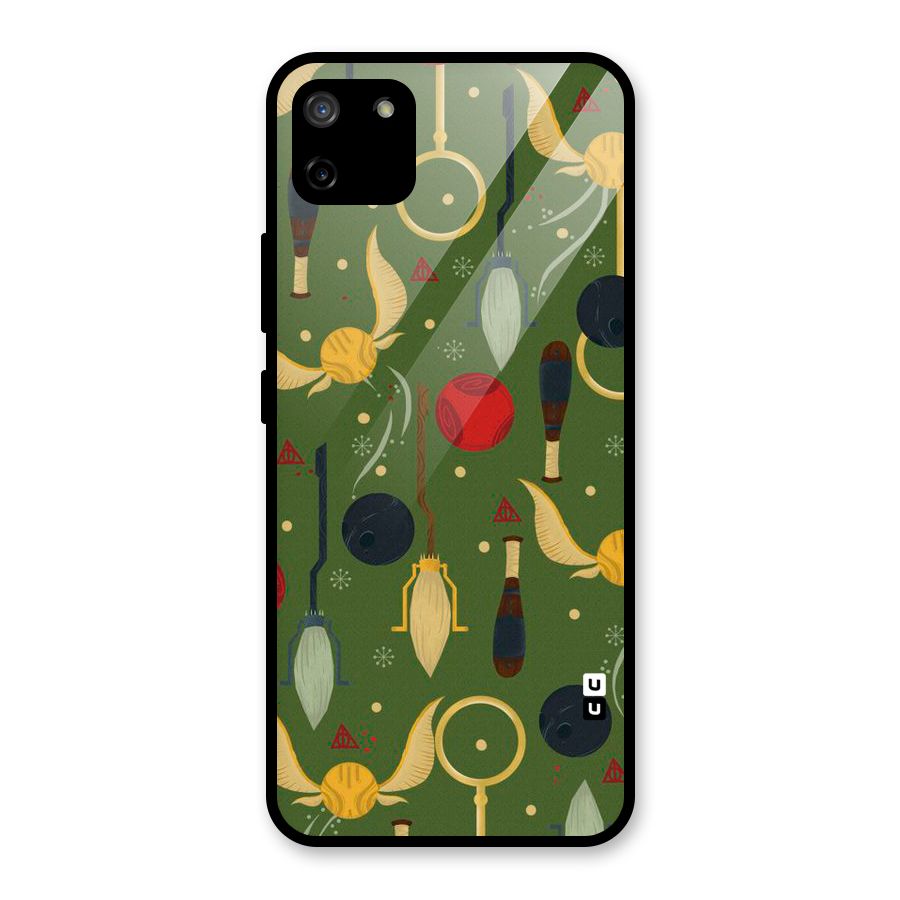 Flying Ball Pattern Glass Back Case for Realme C11
