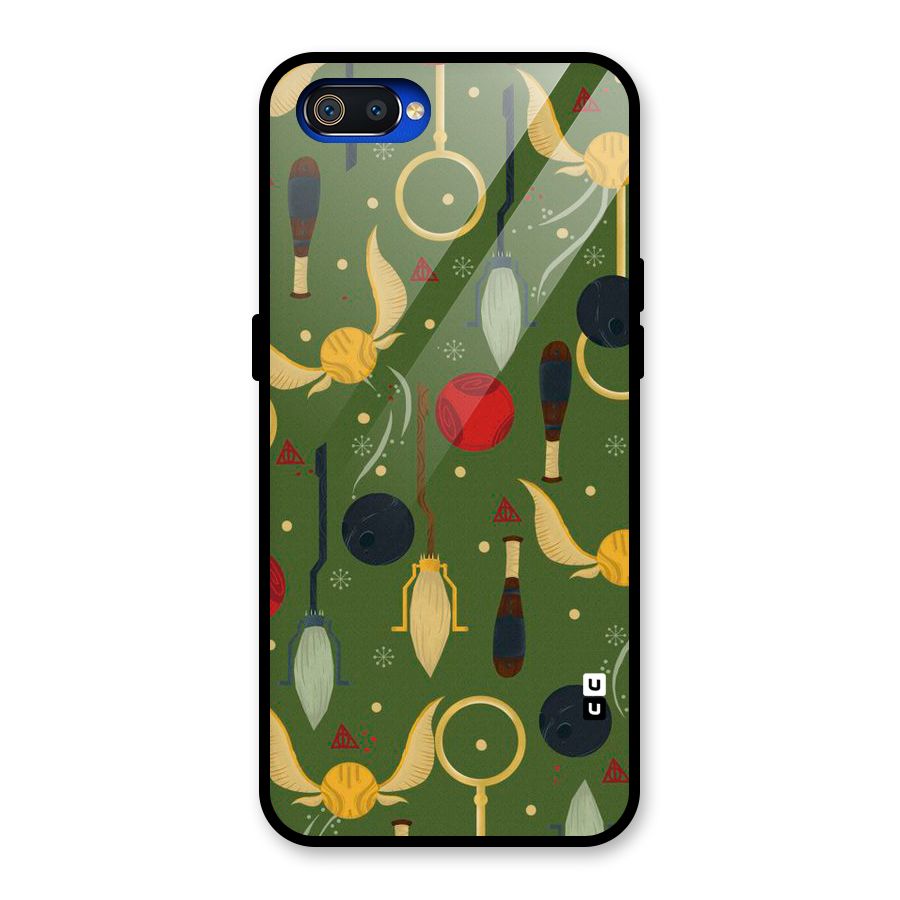 Flying Ball Pattern Glass Back Case for Realme C2