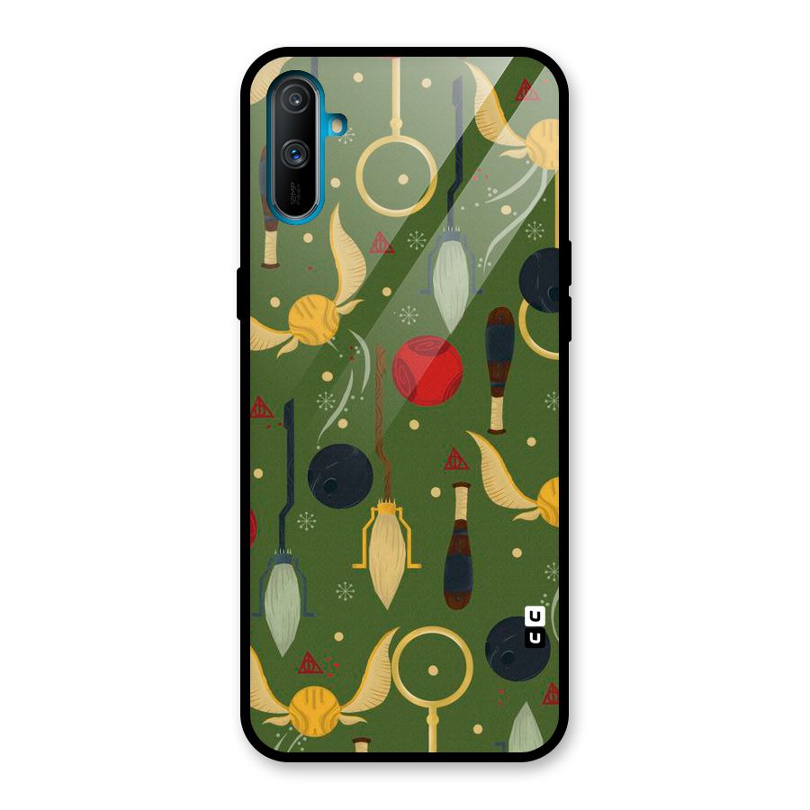 Flying Ball Pattern Glass Back Case for Realme C3