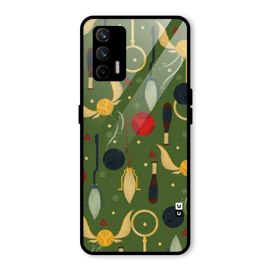 Flying Ball Pattern Glass Back Case for Realme GT 5G