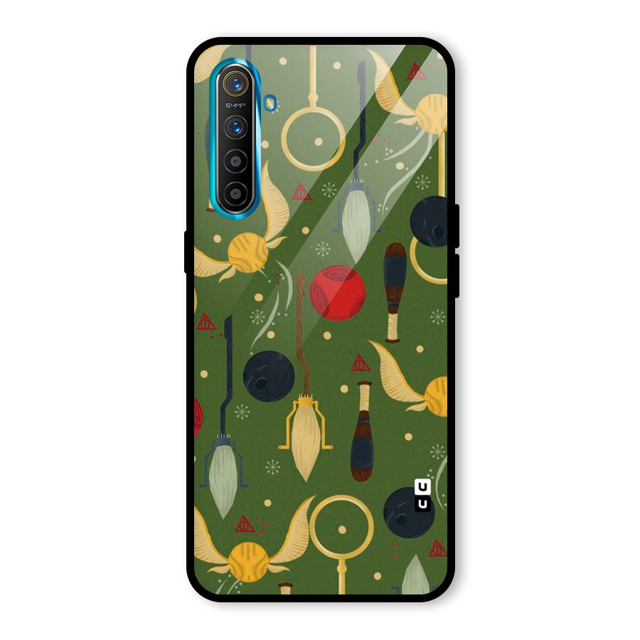 Flying Ball Pattern Glass Back Case for Realme X2