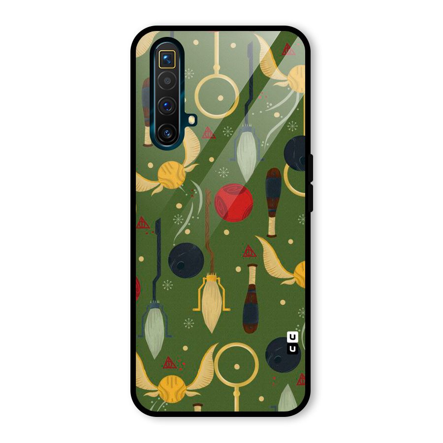 Flying Ball Pattern Glass Back Case for Realme X3
