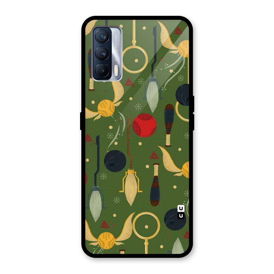Flying Ball Pattern Glass Back Case for Realme X7