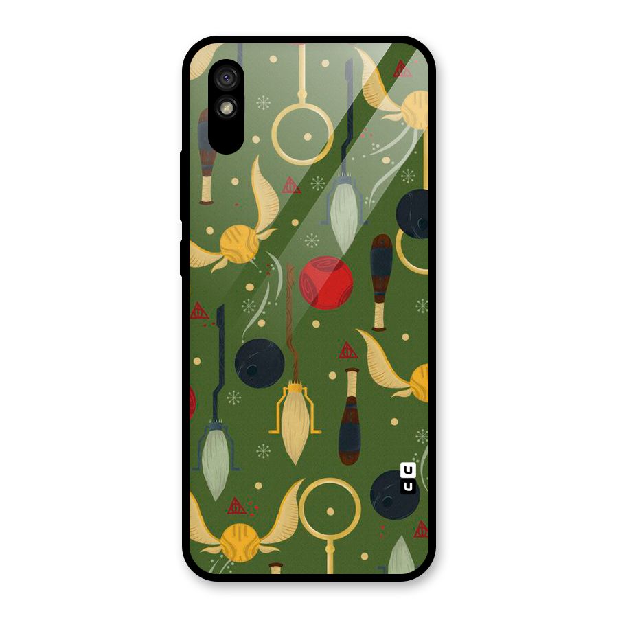 Flying Ball Pattern Glass Back Case for Redmi 9A