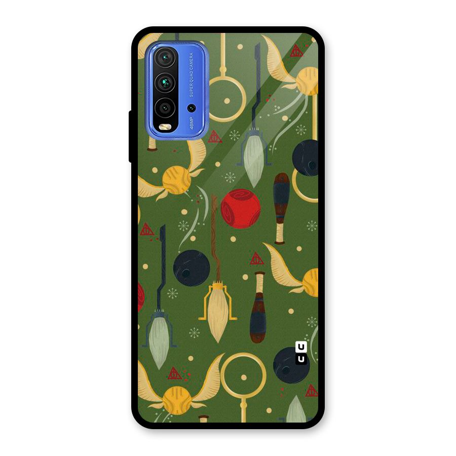 Flying Ball Pattern Glass Back Case for Redmi 9 Power