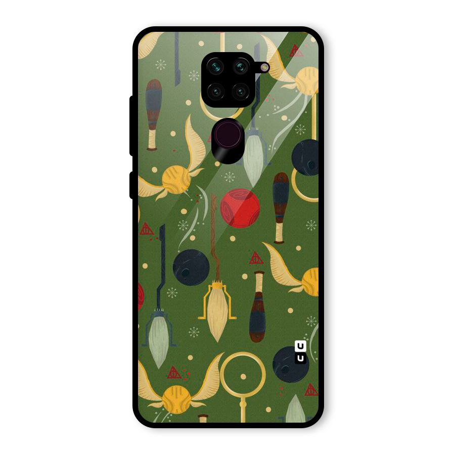 Flying Ball Pattern Glass Back Case for Redmi Note 9
