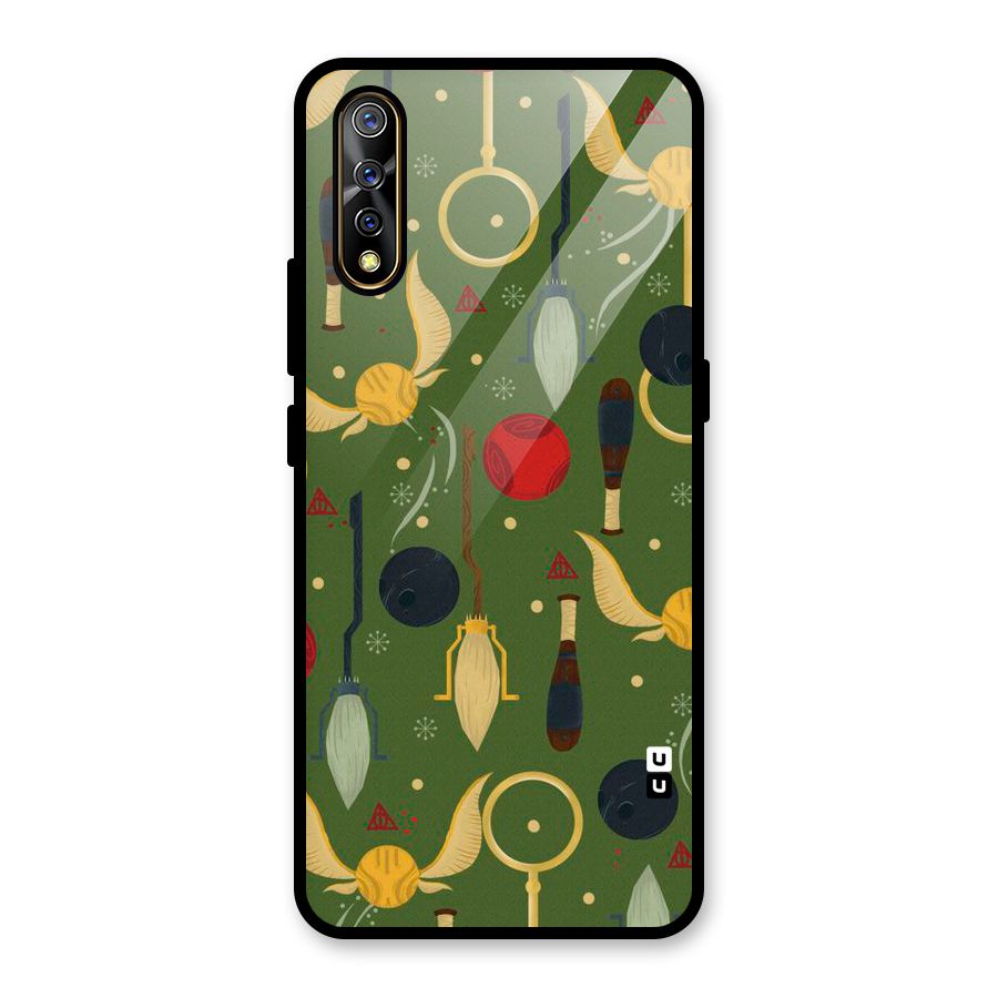 Flying Ball Pattern Glass Back Case for Vivo S1