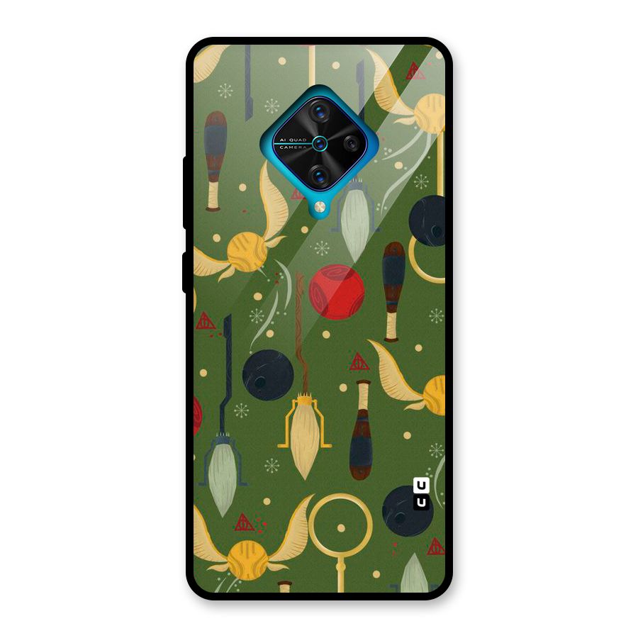 Flying Ball Pattern Glass Back Case for Vivo S1 Pro