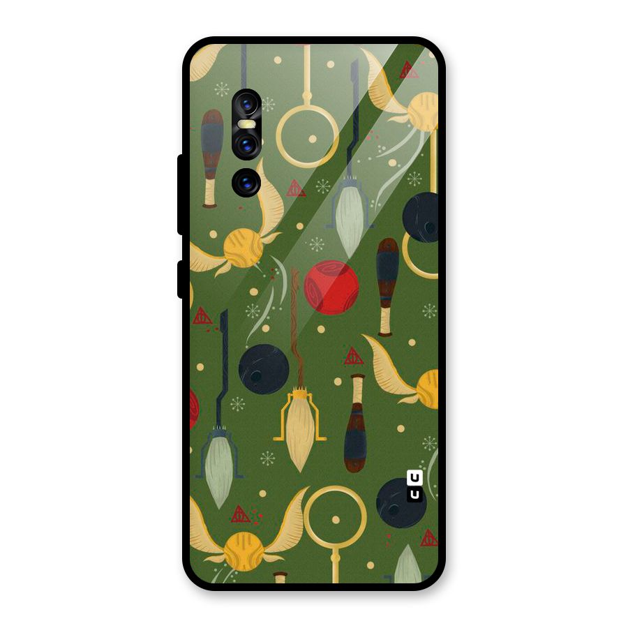 Flying Ball Pattern Glass Back Case for Vivo V15 Pro