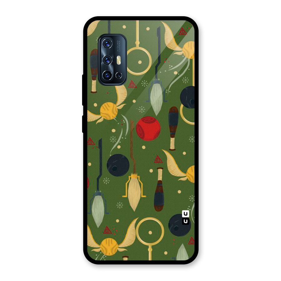 Flying Ball Pattern Glass Back Case for Vivo V17