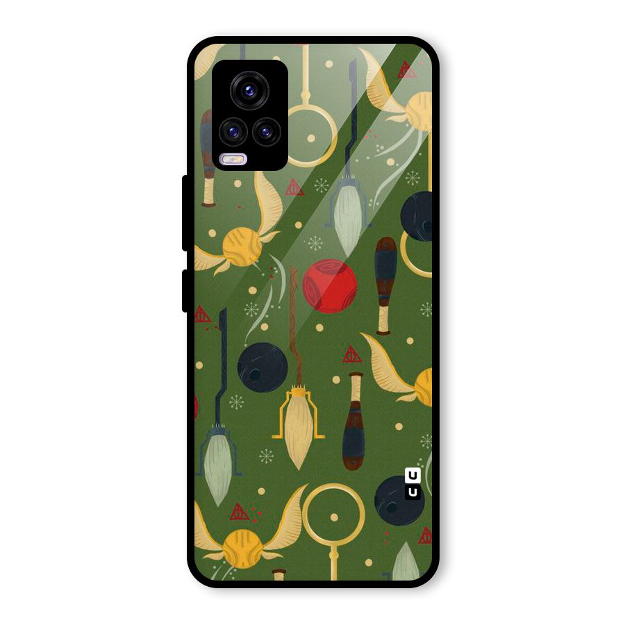 Flying Ball Pattern Glass Back Case for Vivo V20