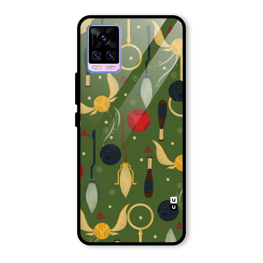 Flying Ball Pattern Glass Back Case for Vivo V20 Pro