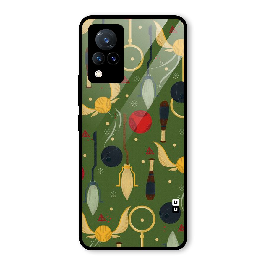 Flying Ball Pattern Glass Back Case for Vivo V21 5G
