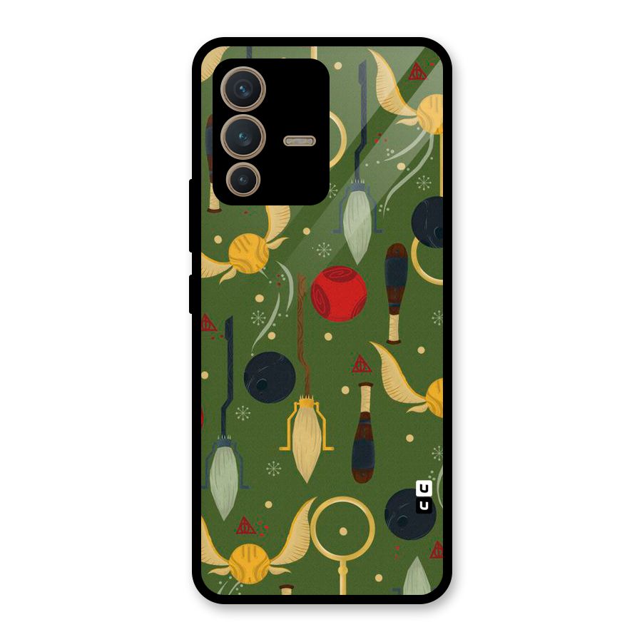 Flying Ball Pattern Glass Back Case for Vivo V23 5G