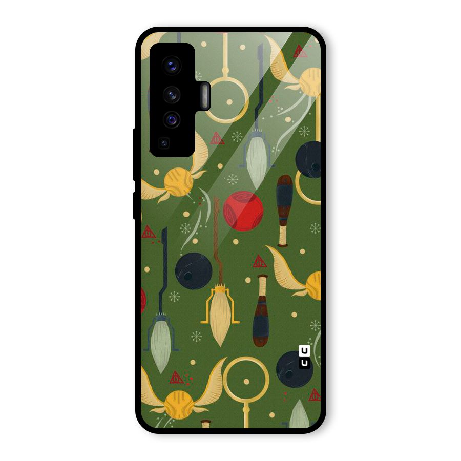 Flying Ball Pattern Glass Back Case for Vivo X50