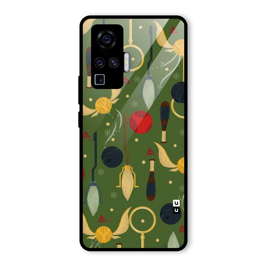 Flying Ball Pattern Glass Back Case for Vivo X50 Pro